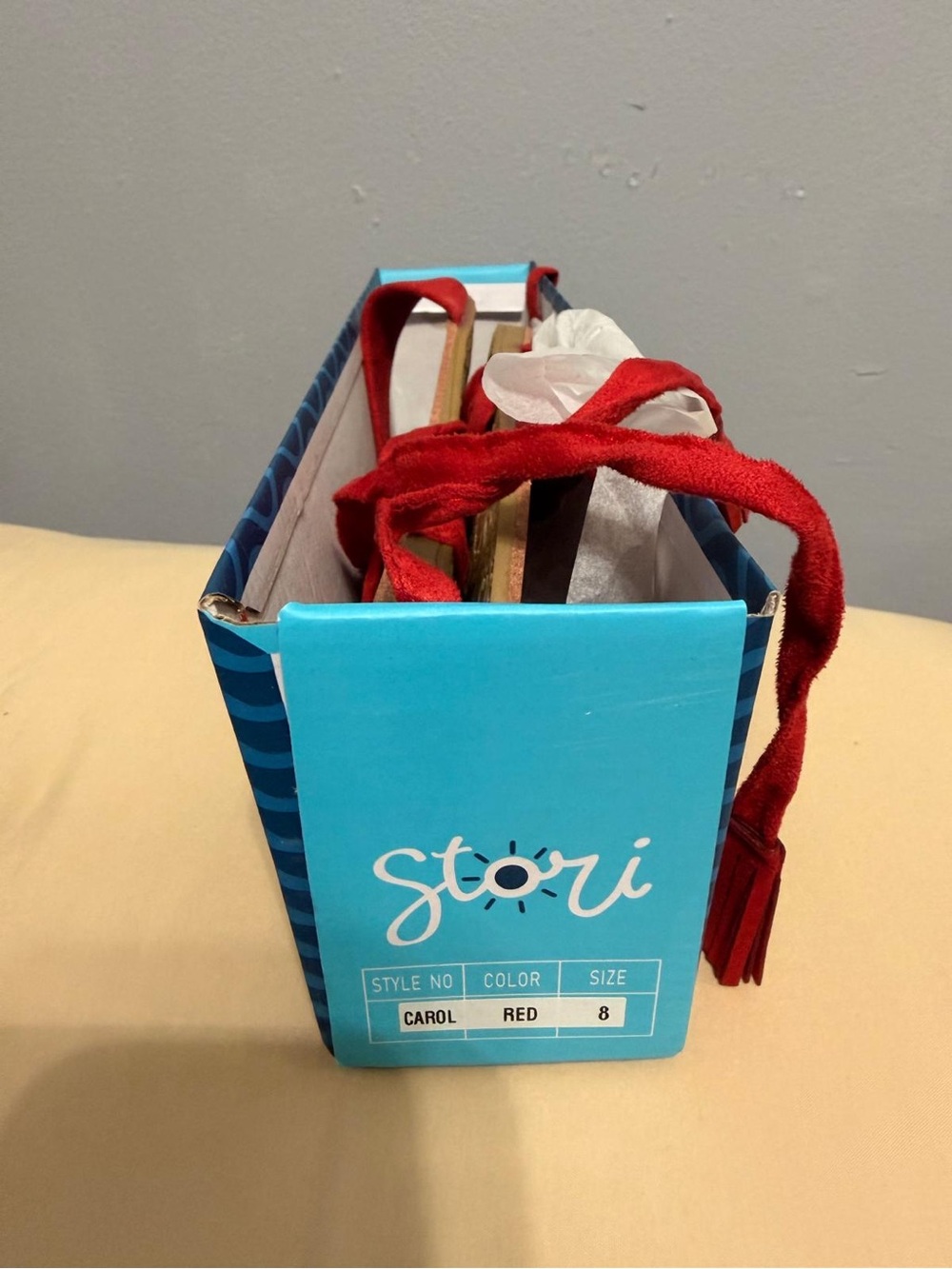 Storia Carol Red Velvet Shoe Bag Organizer